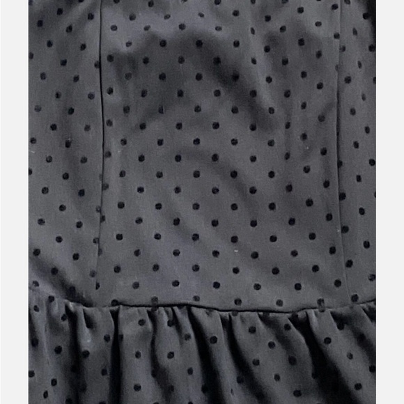 Gap Black Small Velvet Polka Dot Strapless Party Dress - Picture 5 of 10
